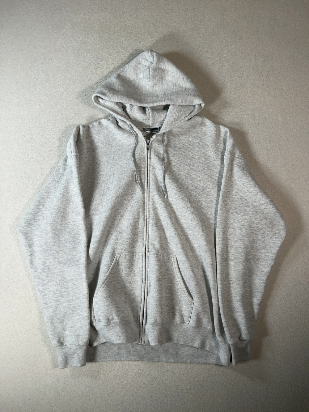 Lee Heavyweight Zip Up Hoodie Sweatshirt Heather Grey Size XL